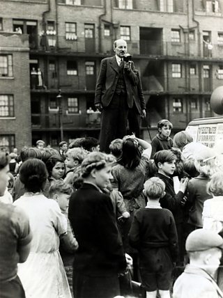Ceannard nan Làbarach, Clement Attlee, aig àm an taghaidh, 1945