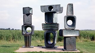 Three Figures from The Family of Man, Barbara Hepworth, c.1970, bronze