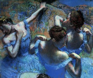 Blue Dancers, Edgar Degas, c1899, pastel on paper