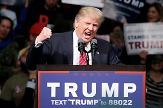 Donald Trump campaigning in Michigan, 2016