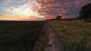 Sunset in the English countryside.