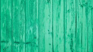 A close-up of the grain texture of  green painted timber.