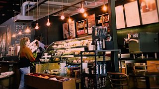 A coffee shop counter