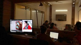 Observing usability testing from a one-way mirror.