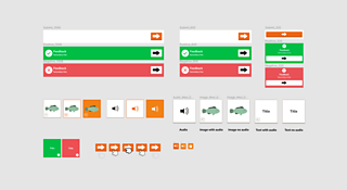 A selection of different size and colour buttons and interactive elements