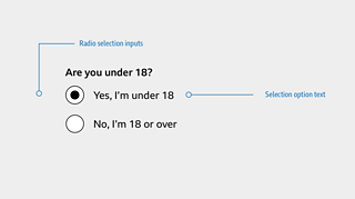 Graphic showing a selected and unselected radio button