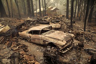 Vehicles destroyed by Dixie Fire, Indian Falls, California, U.S.A, 26 July 2021
