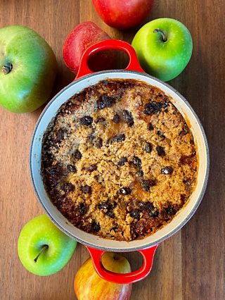 Apple Crumble Cake with Burnt Butter Caramel recipe | Coles