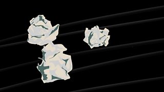 Illustration of crumpled paper balls