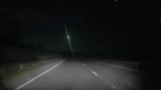 A meteor capture on a dashcam