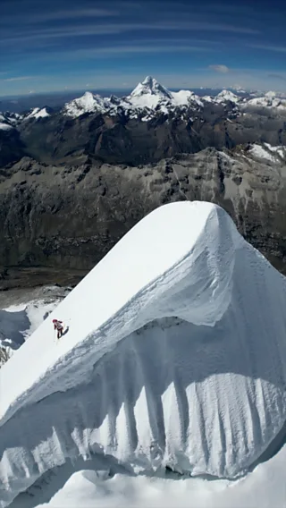 The climber made history by skiing a new route deemed inaccessible for 40 years in the Peruvian mountains.