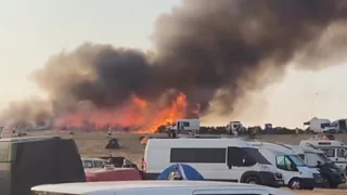 Watch: Tent fire rips through Wareham music festival site