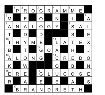 BBC The One Show Crossword Answers