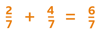 2/7 + 4/7 = 6/7