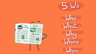 5 Ws for the question words who, what, why, where, when