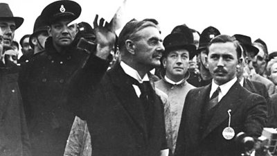 Chamberlain returns from Munich - History the BBC