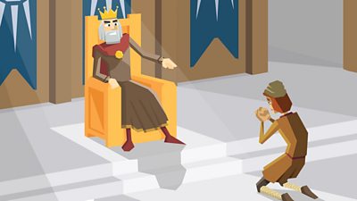 An Anglo-Saxon king condemns a man to be punished for a crime