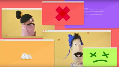 Animation illustrating the importance of staying safe online.