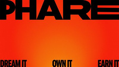 The PHARE logo - an orange background with the words 'Phare - dream it, own it, earn it' in black.