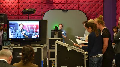 An image of a  news workshop at an Upfront event