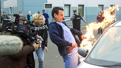 fire scene being shot with a fire camera