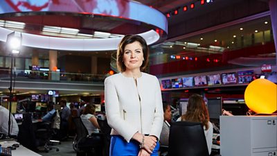 Jane Hill in london BBC newsroom