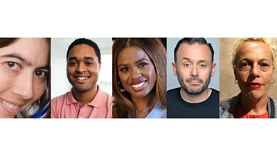 Tanya Motie, Solomon Elliott, June Sarpong, Geoff Norcott and Adele Patrick