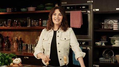 Nigella Lawson in her kitchen