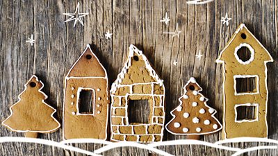 Gingerbread houses and Christmas trees