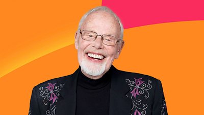 Bob Harris with orange and pink background