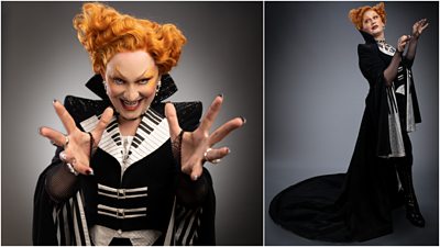 Images of Jinkx Monsoon in character in Doctor Who