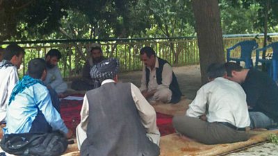 Fieldwork in Afghanistan: BBC Media Action’s research team lead a group discussion.