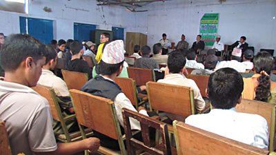 A recording of the question and answer programme in Accham province in the far western region of Nepal.