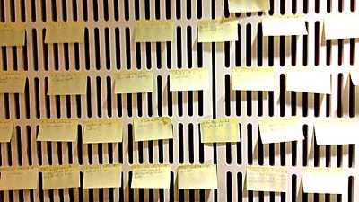 Post it notes in the Script Room