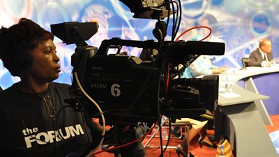 Recording the debate show The Forum at ZNBC