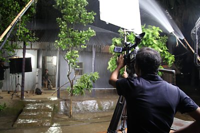 The Bangladesh team film the TV PSA.