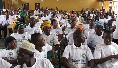 The crowd in Bo city hall for Tok Bot Salone.
