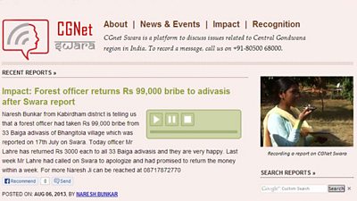 How CGNet Swara reported the successful result of Naresh's report.