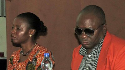 Deputy Minister Attila and the President's Gender Adviser Naasu Fofanah at the recording of Tok Bot Salone.