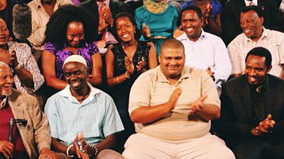 On the far left, former Mau Mau freedom fighter Gitu wa Kahengeri; on the far right photographer, human rights campaigner and activist Boniface Mwangi; and on second row, far right, Leonard Mambo Mbotela, a veteran of Kenyan journalism.