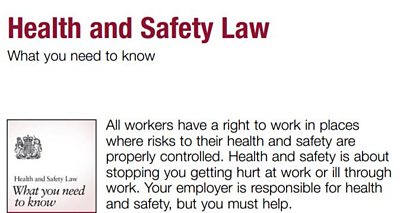 An example of a Health and Safety Law poster