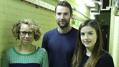 The main cast in Educator - Michelle Terry, Simon Harrison and Ashling Loftus.ry, Simon Harrison and Ashling Loftus.