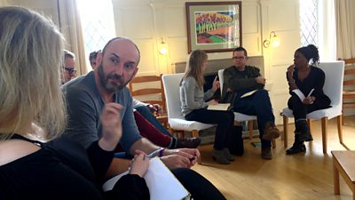 Nicholas and fellow writers workshop ideas.