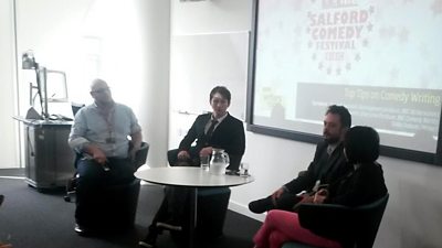 The panel for the Top Tips talk