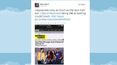 Ralf Little points out that even the BBC Writersroom makes mistakes...