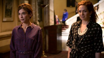 Lubna Azabal as Atika Halabi with Katherine Parkinson as Rachel Stein