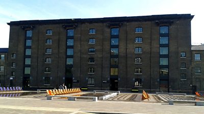 The Central St Martins building in the new Kings Cross district of London