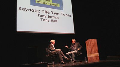 The 'Two Tones', Tony Jordan and 鶹ҳ Director General, Tony Hall (photo: Michelle Brooks)