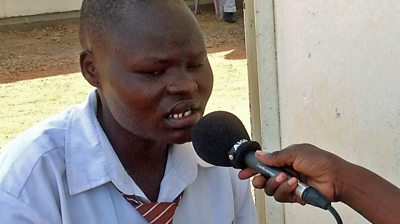 19-year-old Christine is interviewed for Our School in Juba, South Sudan