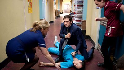 Holby City: A dramatic moment from Series 12 in 2010.